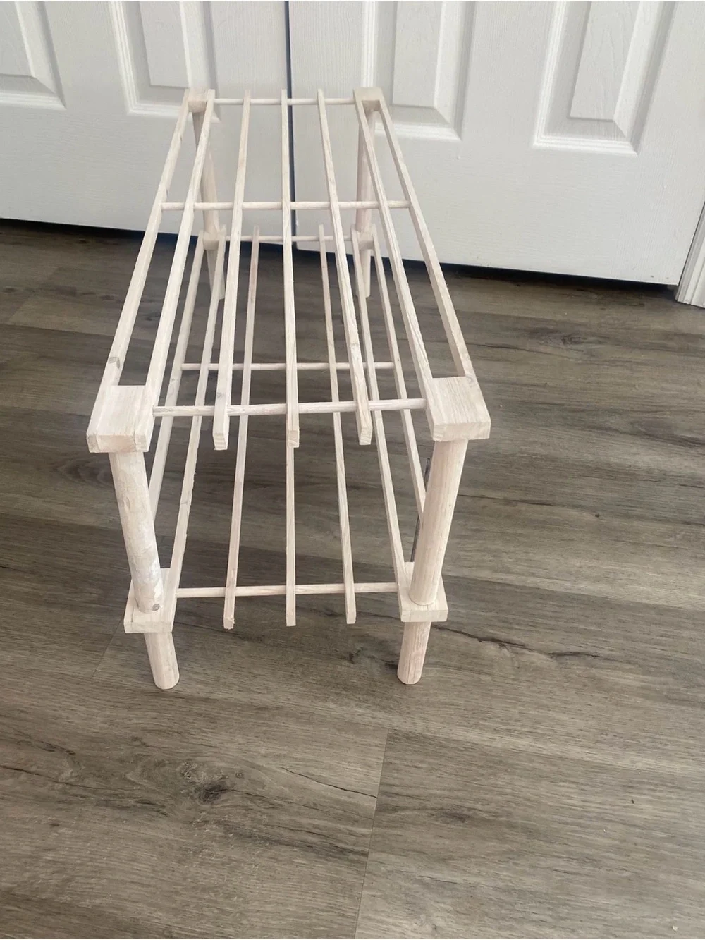 Wooden 2-Tier Shoe Rack Bench - Home Storage & Organization